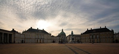 Against the light cloudscape at Amalienborg Royal Palace