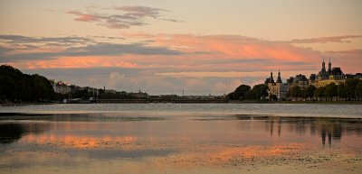 Søtorvet & Lake Peblinge pastel august sunset