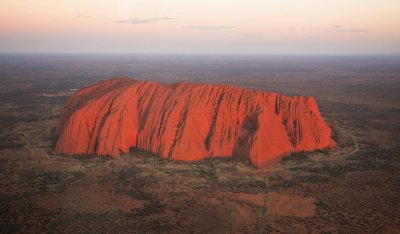 Uluru from above at sunset