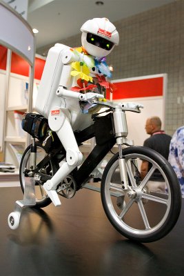 Bicycle riding robot