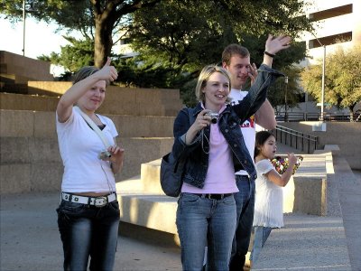 Girls Waving to Boyfriends