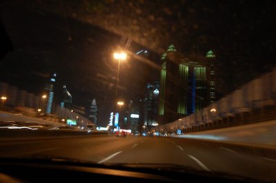 Fairmont hotel on the left. I'm on my way to Mall of the Emirates here..