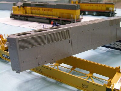 Athearn Conrail SD60I long hood with recessed radiator fan mounting per prototype.