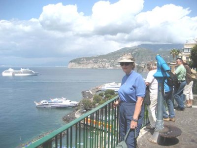Fran and the Sweeping View in Sorrento.jpg