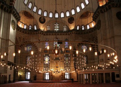 Inside of a beautiful mosque in Istanbul