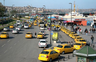 Taxi area in Istanbul