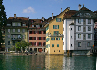 One part of Lucerne close to the river Reuss