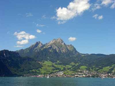 Lake Lucerne with village Hergiswil