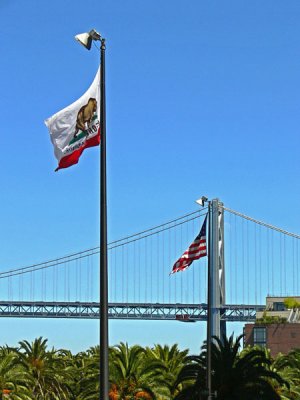 Flags by Bay Bridge