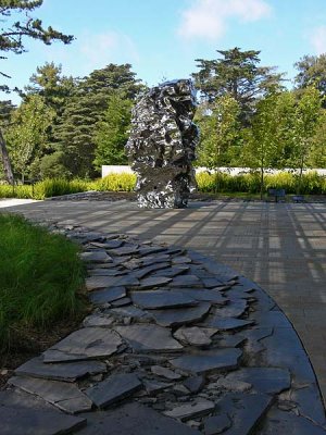 Slate Garden and Metal Rock Statue