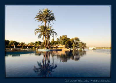 Infinity-Pool of the Jolie Ville Resort on Crocodile Island, Luxor
