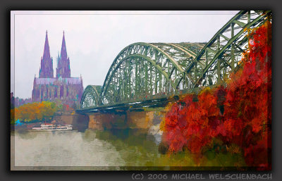 Cologne Hohenzollernbruecke with Cologne Cathedral