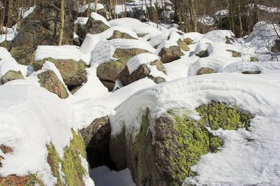 Snowy Boulders