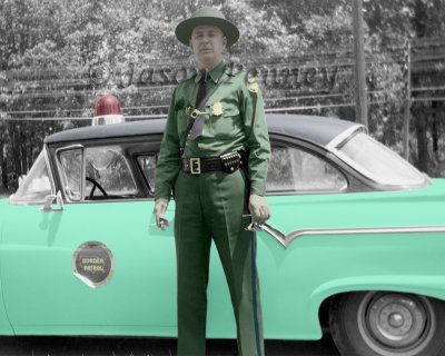 US Border Patrol Agent 1950's - Restored and Colorized