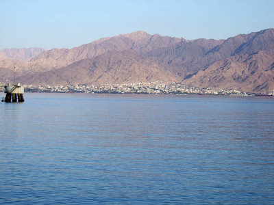 Aqaba, Jordan as seen from Eilat