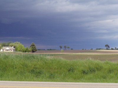 Farm in the approaching storm