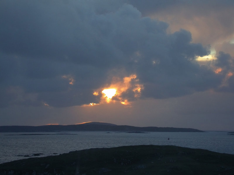 ..to angry sunset over North Uist