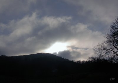 Herefordshire Beacon: fog blowing over fromSevern valley