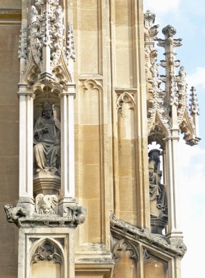 sitting pretty - two of several statues on the porch