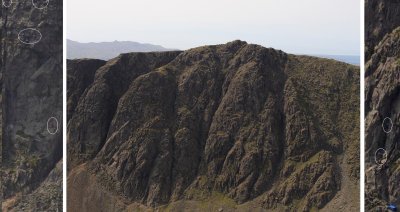 Dow Crag; enlargements show it is covered with climbers!