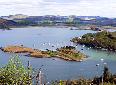 Crinan harbour from coast path/cycleway