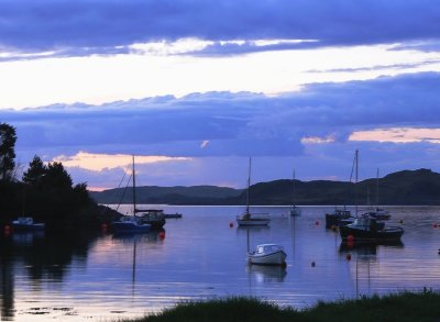 dusk in Crinan harbour