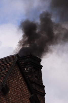 why it was black - chimney of restored Newcomen engine
