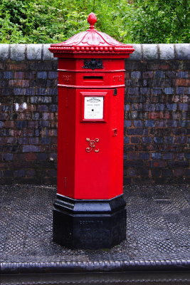 Victorian pillar box, now pillar box red rather than blackish