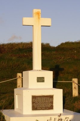 cross commemorating the sinking of HMS Anson in 1807 and led to the invention of the life saving rocket apparatus