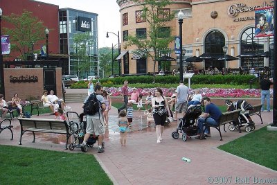 Kids having fun in the fountain