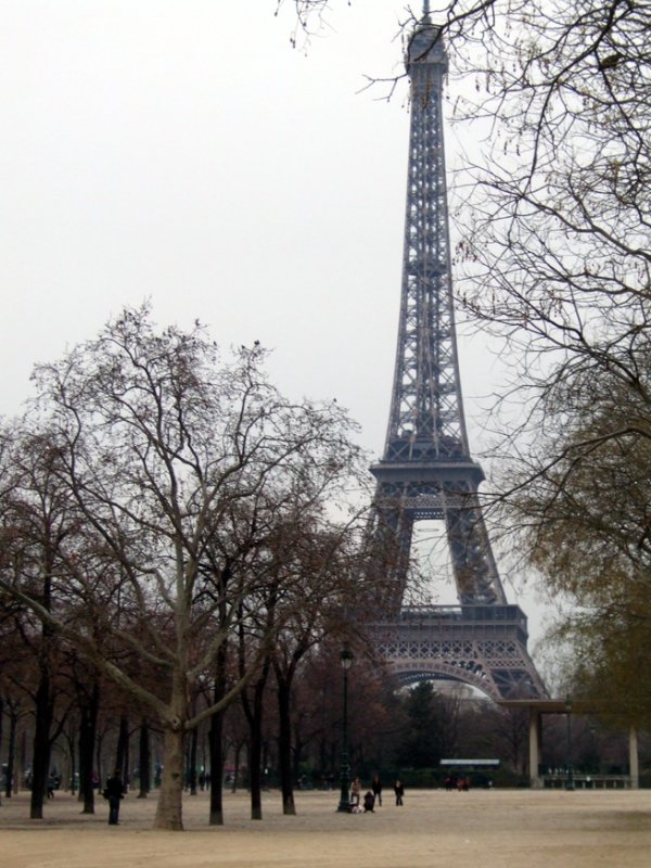 Eiffel Tower in the distance from yet another view.