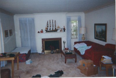 The living room is big, but very white - which was the style then.