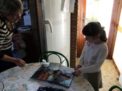 Louise and her pop-up book.