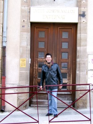 Justin at his old school.