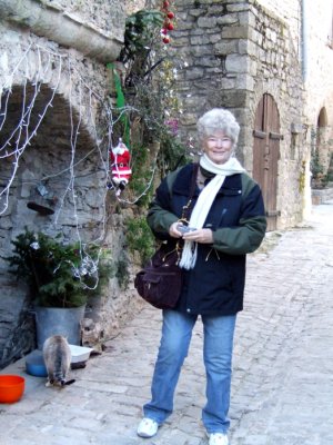 Rill at La Couvertoirade. (see the hanging Santa!?)