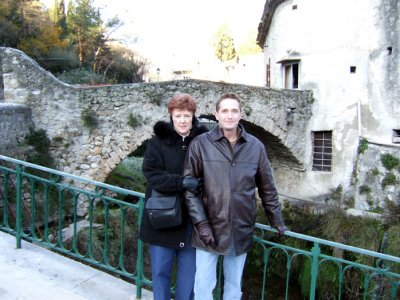 Anthony and Mom at the little bridge.