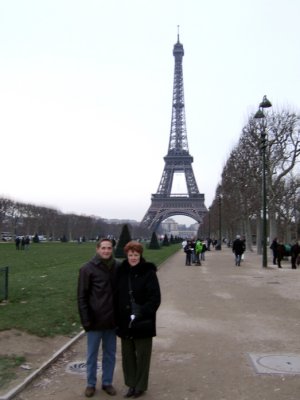 Sarah and Anthony at the Eiffel Tower.