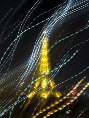 Not sure how this happened, but this is a shot from the top of the Arc de Triumph - strange exposure.