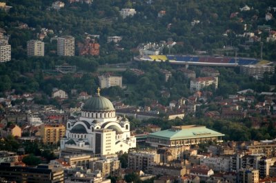 St Sava temple and FC Partizan stadium