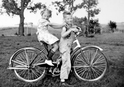 Deane and Toots With New Bicycle
