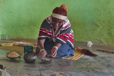 Umama Gumede, a Sangoma, Preparing for a Ceremony