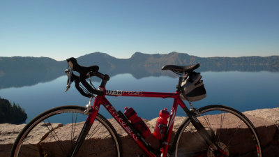 Bike and lake