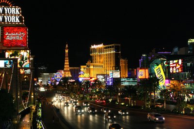 Looking back down the strip