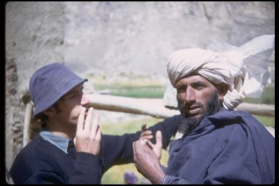 James and a local who was not happy to have his photograph taken