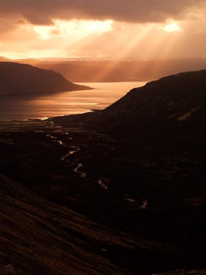 Sunset Over The Drnjandisvogur Fjord