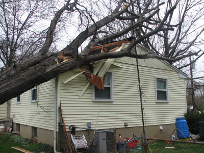 It put a hole in the middle of the roof too