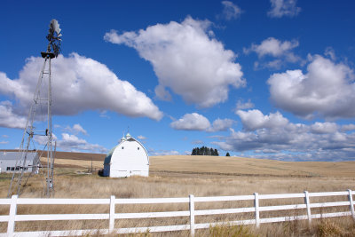 Blue Sky and White Puffy Clouds in The Palouse