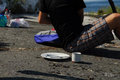 Fredrik hade annamat vårt man tager vad man haver budskap, en tjusig porslinstallrik fick åka med, ballt.