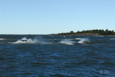 Vid överfarten låg nordvästan tidvis på.