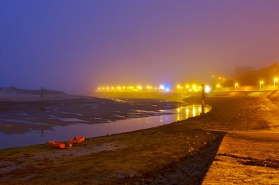 Low tide in fog